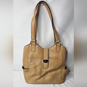 Tigananello Brown Pebbled Leather Handbag Purse Tote